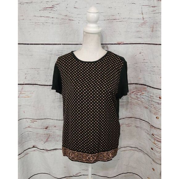 Scotch & Soda Mixed Media Linen Paisley Print Tee Size Small - Picture 2 of 7